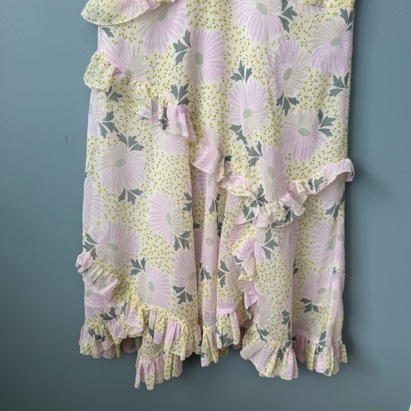 Ted Baker Sutton Light Yellow Twist Neck Frill Detail Mini Dress. NWT. Size 4 - Picture 8 of 16